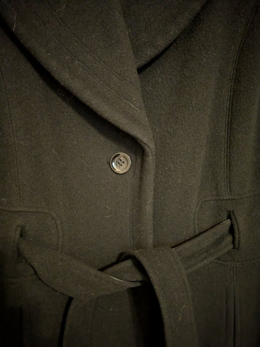 Hilary Radley Studio Black Wool Long Coat Size 2 - Picture 3 of 5